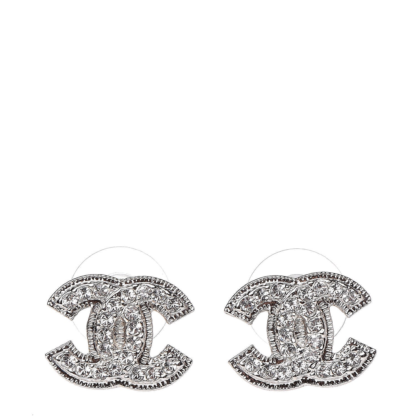 Crystal CC Earrings Silver
