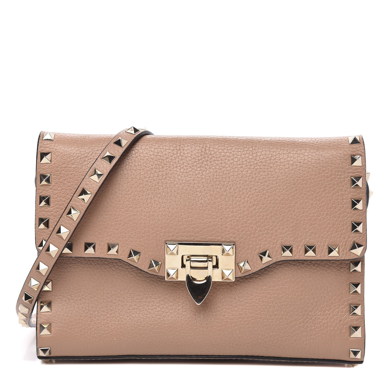 Valentino Garavani Pebbled Calfskin Medium Rockstud Flip Lock Crossbody Bag Skin Sorbet 1 of 13