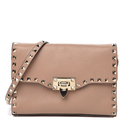 Valentino Garavani Pebbled Calfskin Medium Rockstud Flip Lock Crossbody Bag Skin Sorbet 1 of 13