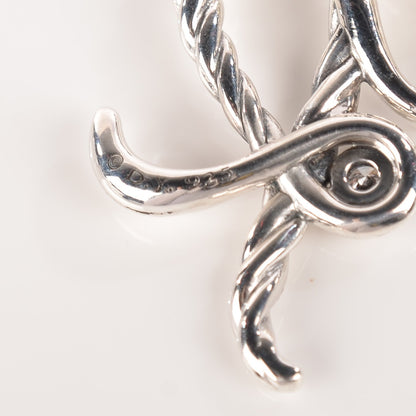 David Yurman Sterling Silver Diamond 27mm Cable Collectibles Initial R Charm Necklace 6 of 6