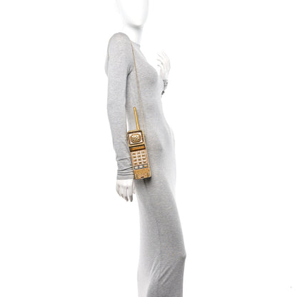 Judith Leiber Austrian Crystal Call Me Brick Phone Minaudiere Clutch Multicolor Gold 2 of 11