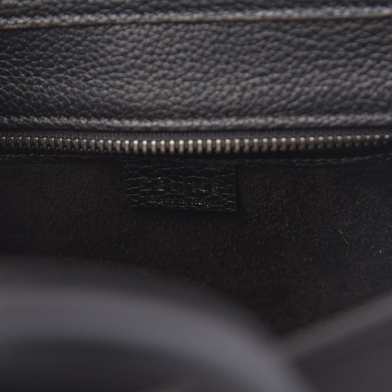 Celine Drummed Calfskin Nano Luggage Black 6 of 10