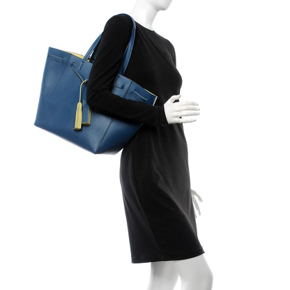 Celine Smooth Calfskin Small Tassel Cabas Phantom Deep Blue 2 of 20