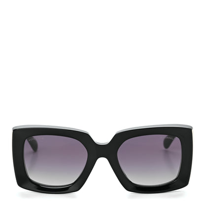 Chanel Acetate Rectangle Sunglasses 5435 Black 2 of 7
