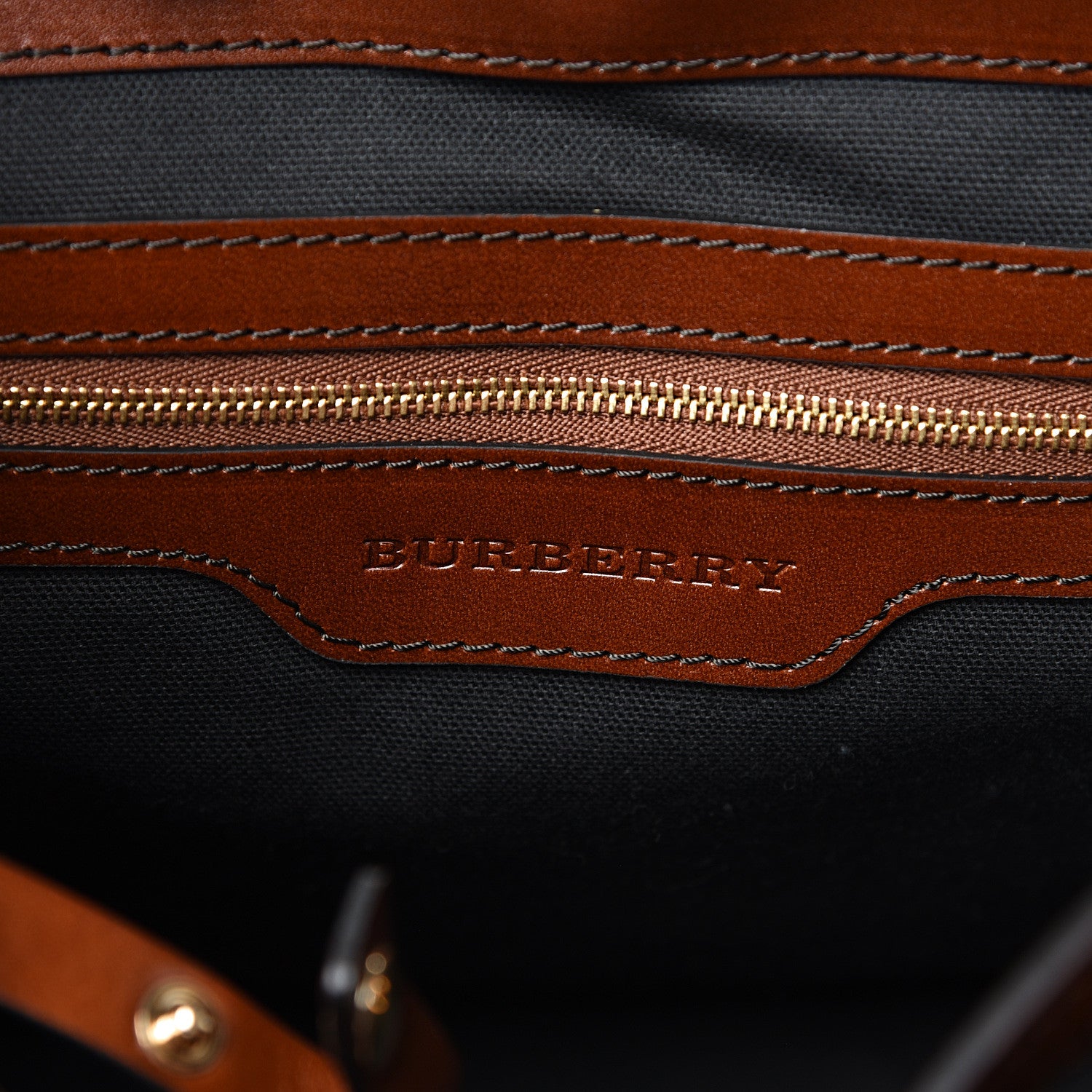 Burberry House Check Small Canterbury Tote Dark Tan 5 of 12