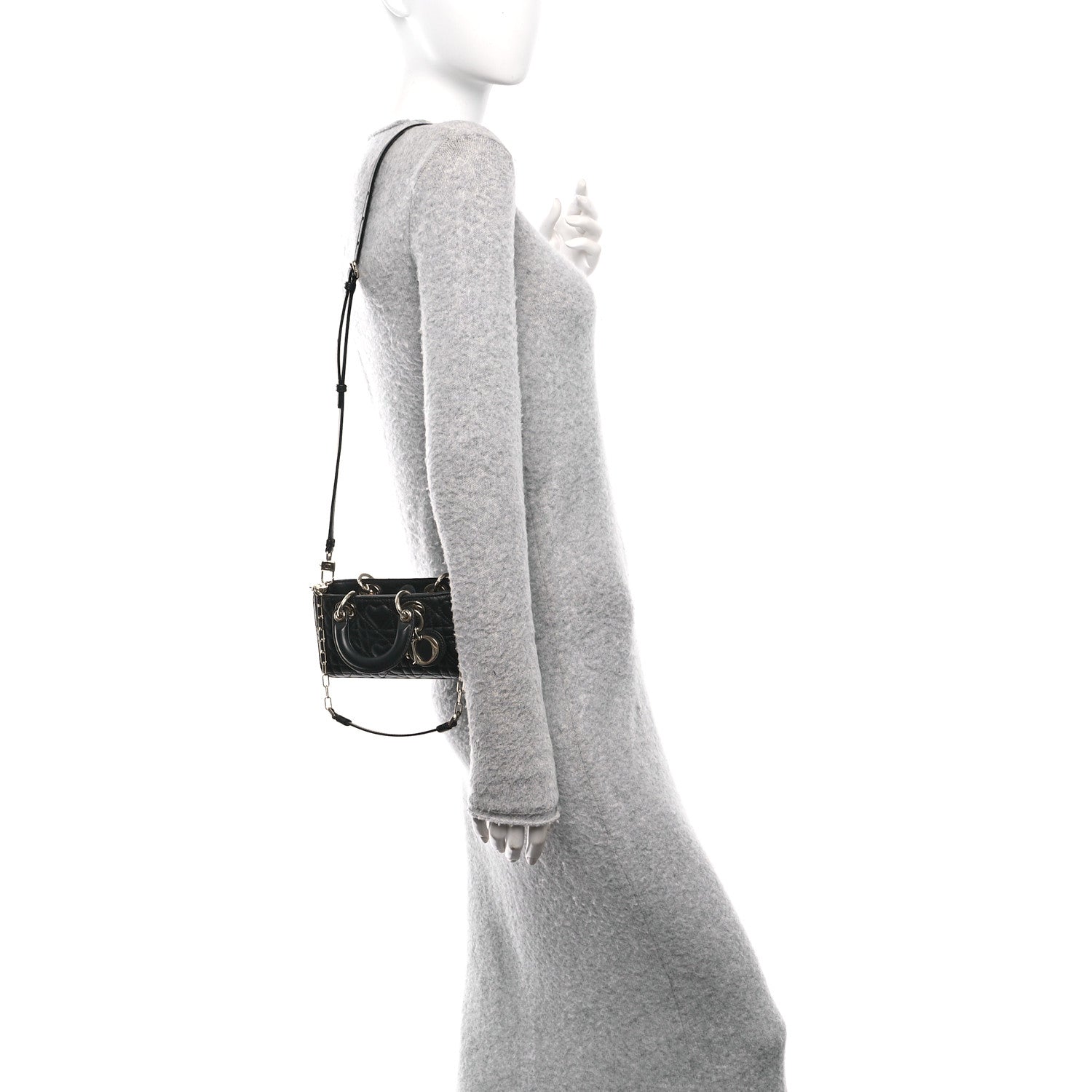 Christian Dior Lambskin Cannage Dioramour Micro Lady D-Joy Black 2 of 10