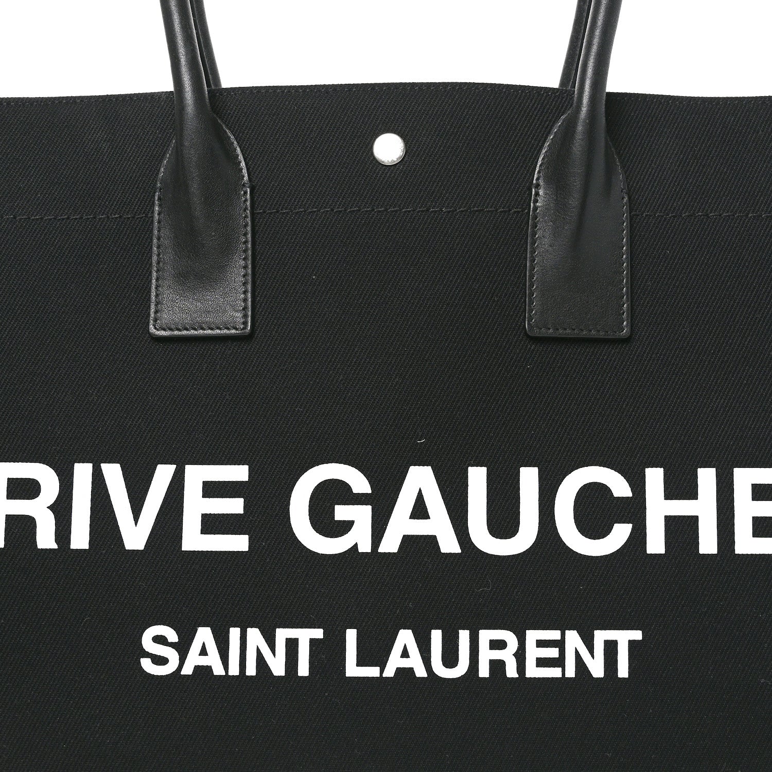 Saint Laurent Linen Calfskin Rive Gauche Tote Black 8 of 10