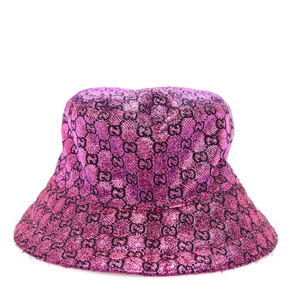 Gucci Canvas Lame GG Monogram Reversible Bucket Hat Fuxia Pink 9 of 13