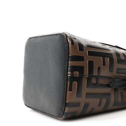 Fendi Vitello Liberty F is Fendi Bi-Color FF 1974 Embossed Mini Mon Tresor Bucket Bag Maya Black 10 of 10