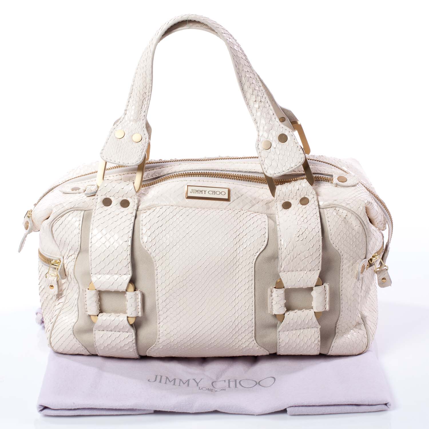 Jimmy Choo Python Suede Mahdi White 9 of 9