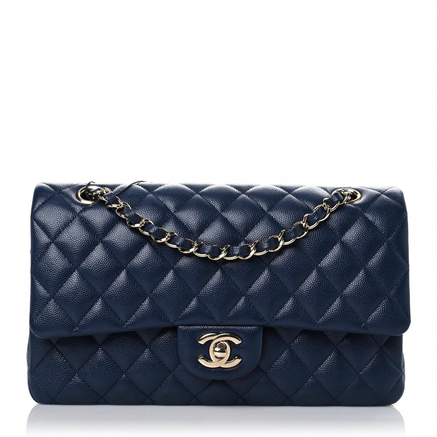 Chanel Caviar Quilted Medium Double Flap Navy 1 of 10