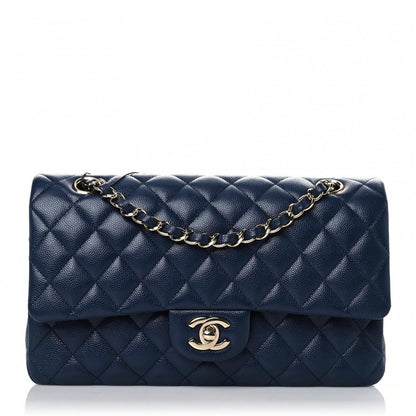 Chanel Caviar Quilted Medium Double Flap Navy 1 of 10