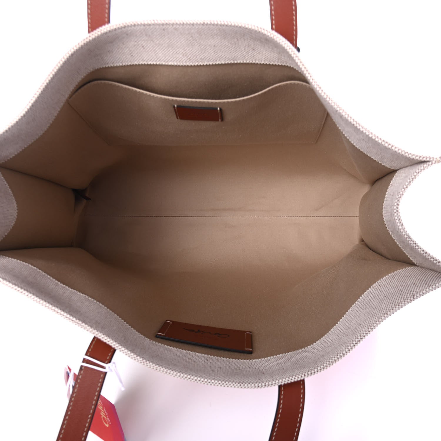 Chloe Cotton Calfskin Large Corita Kent Tote Sepia Brown 4 of 4