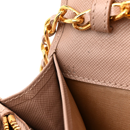 Prada Saffiano Metal Oro Chain Wallet Cammeo 7 of 12