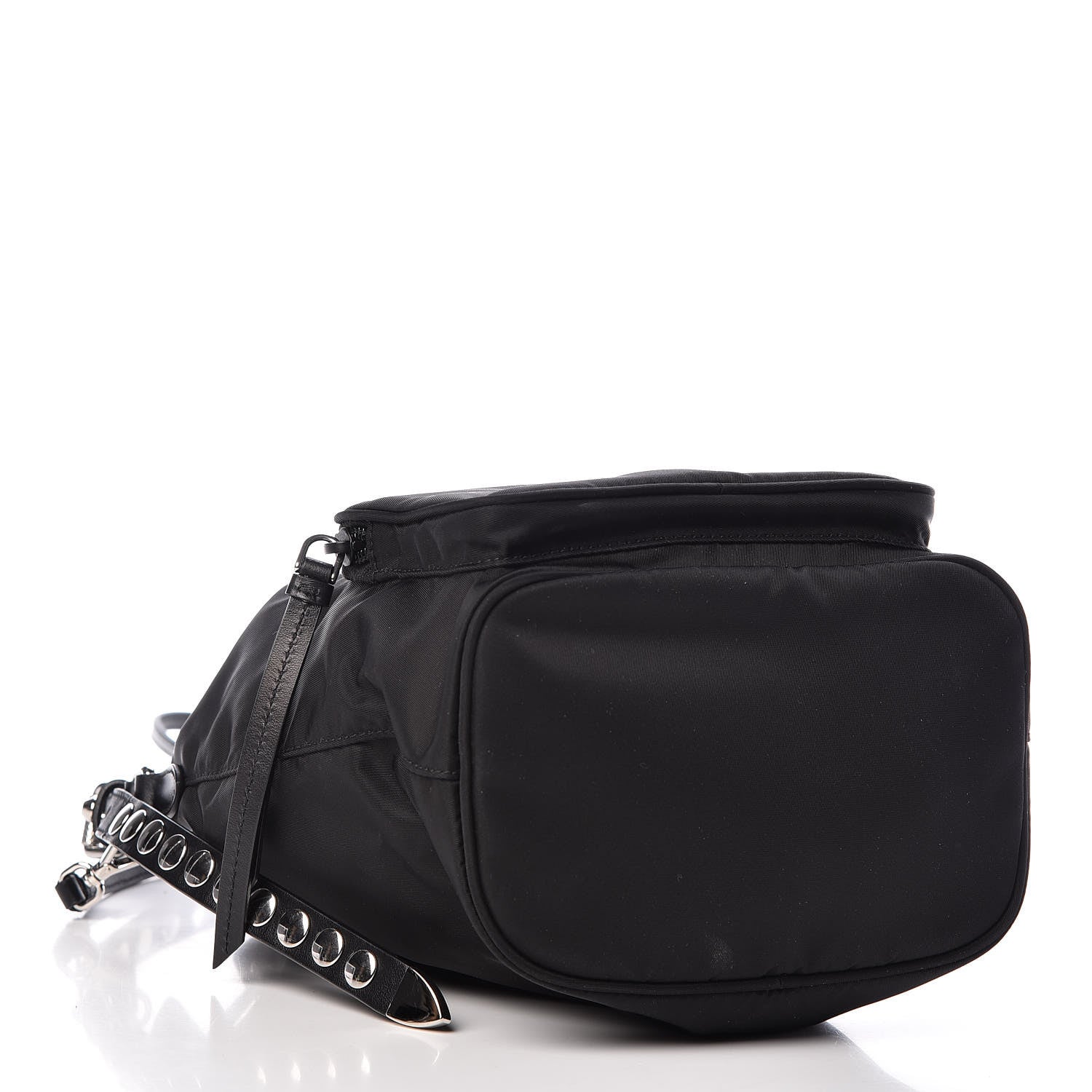 Prada Tessuto Nylon Studded New Vela Mini Bucket Crossbody Bag Black 4 of 9