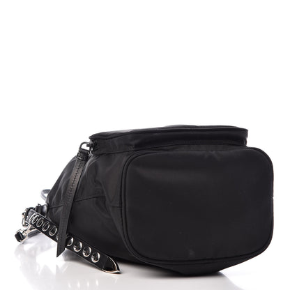 Prada Tessuto Nylon Studded New Vela Mini Bucket Crossbody Bag Black 4 of 9
