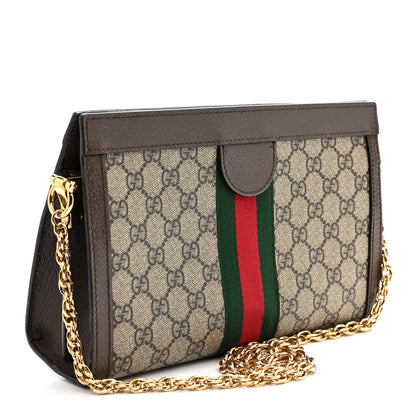Gucci GG Supreme Monogram Web Small Ophidia Chain Shoulder Bag Brown 3 of 15