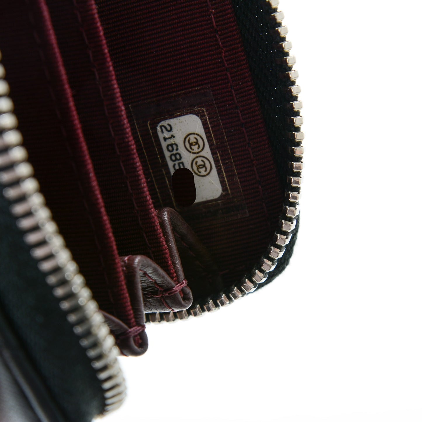 Lambskin Quilted Zip Around Coin Purse Wallet Black