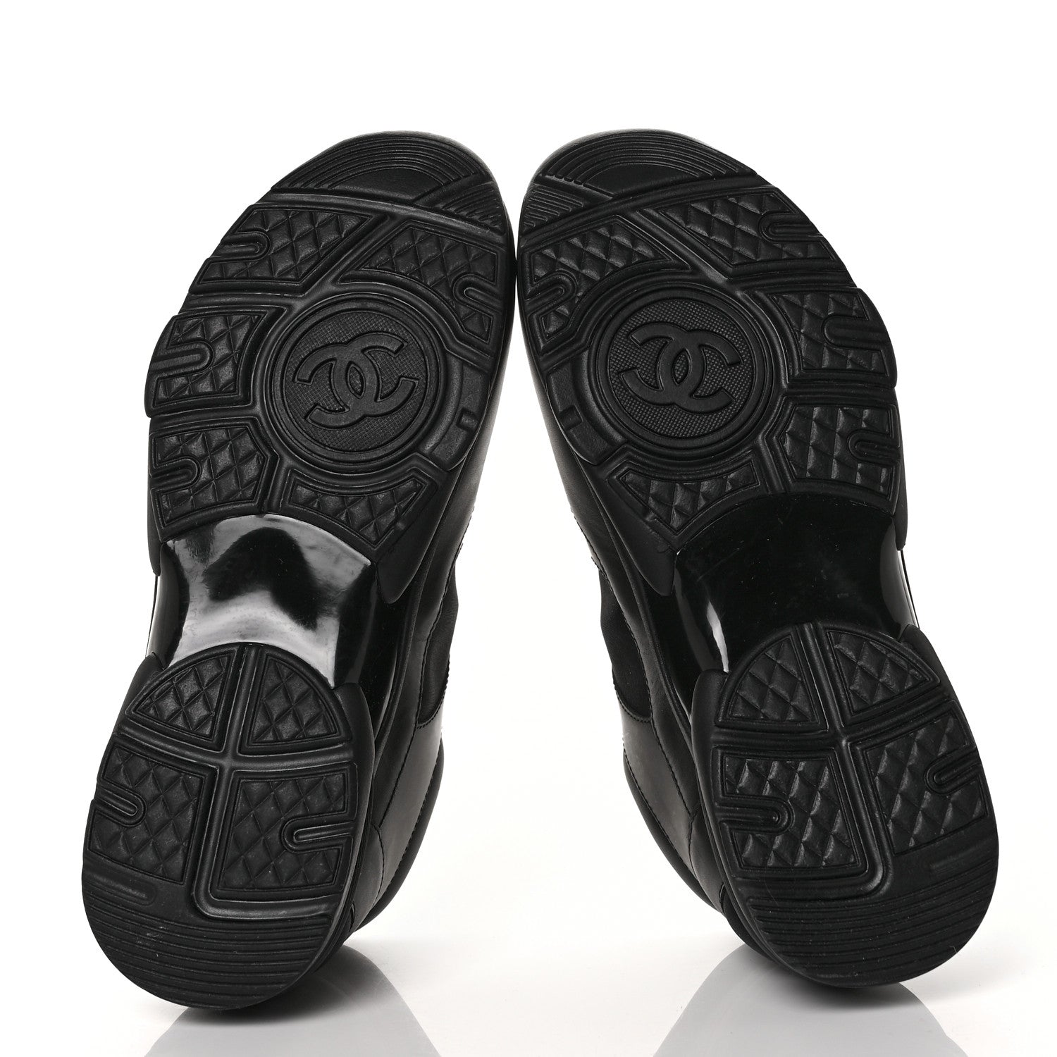 Chanel Calfskin Lambskin CC Uniform Sneakers 40 Black 5 of 7