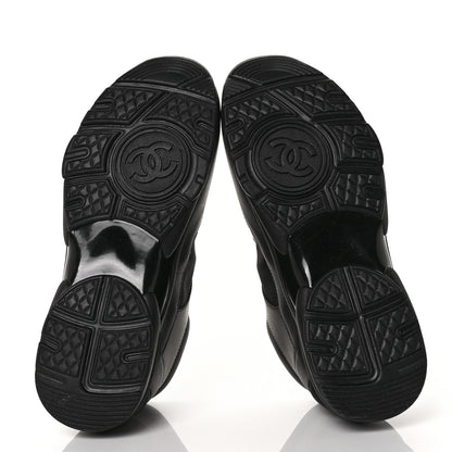 Chanel Calfskin Lambskin CC Uniform Sneakers 40 Black 5 of 7