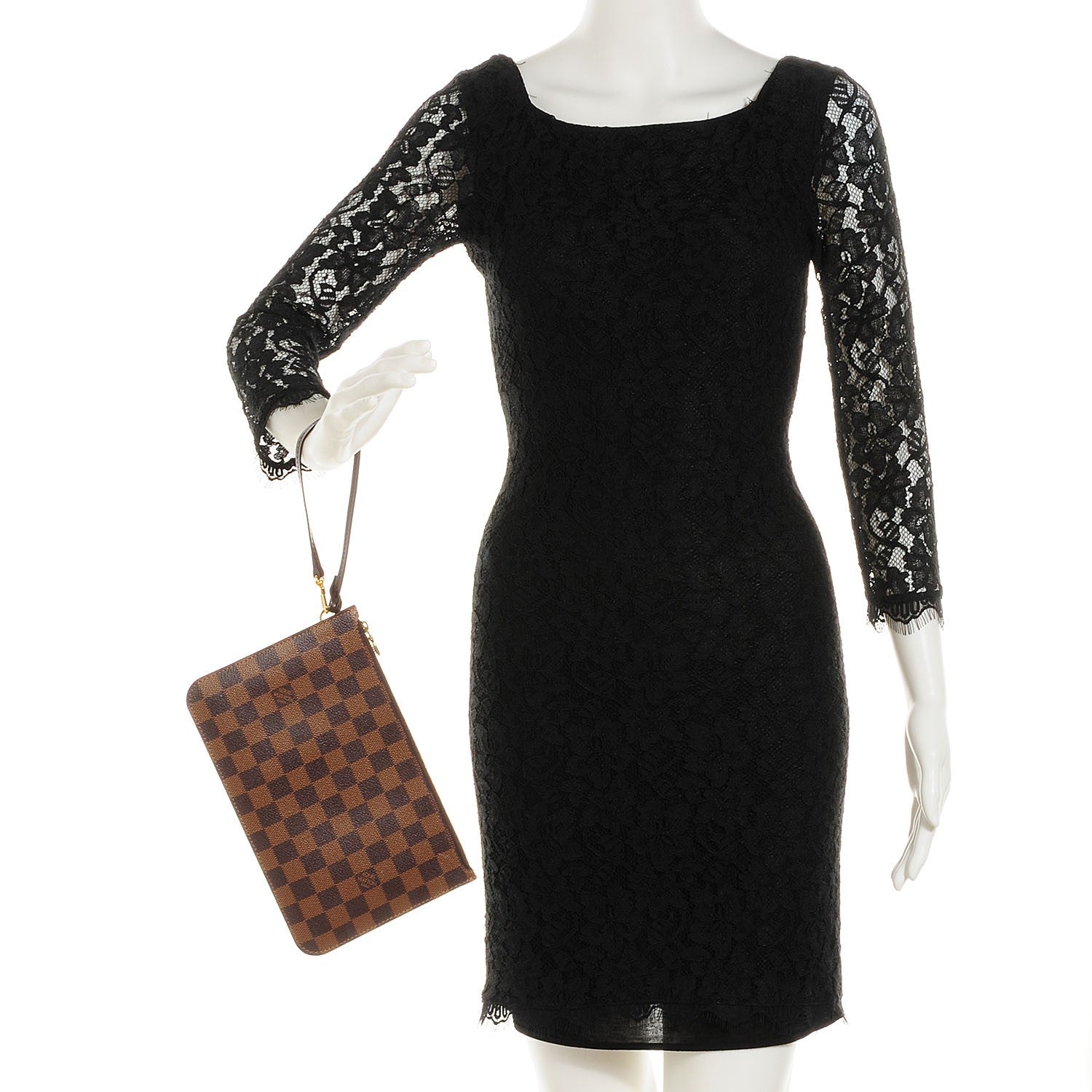 Louis Vuitton Damier Ebene Neverfull MM GM Pochette 2 of 8