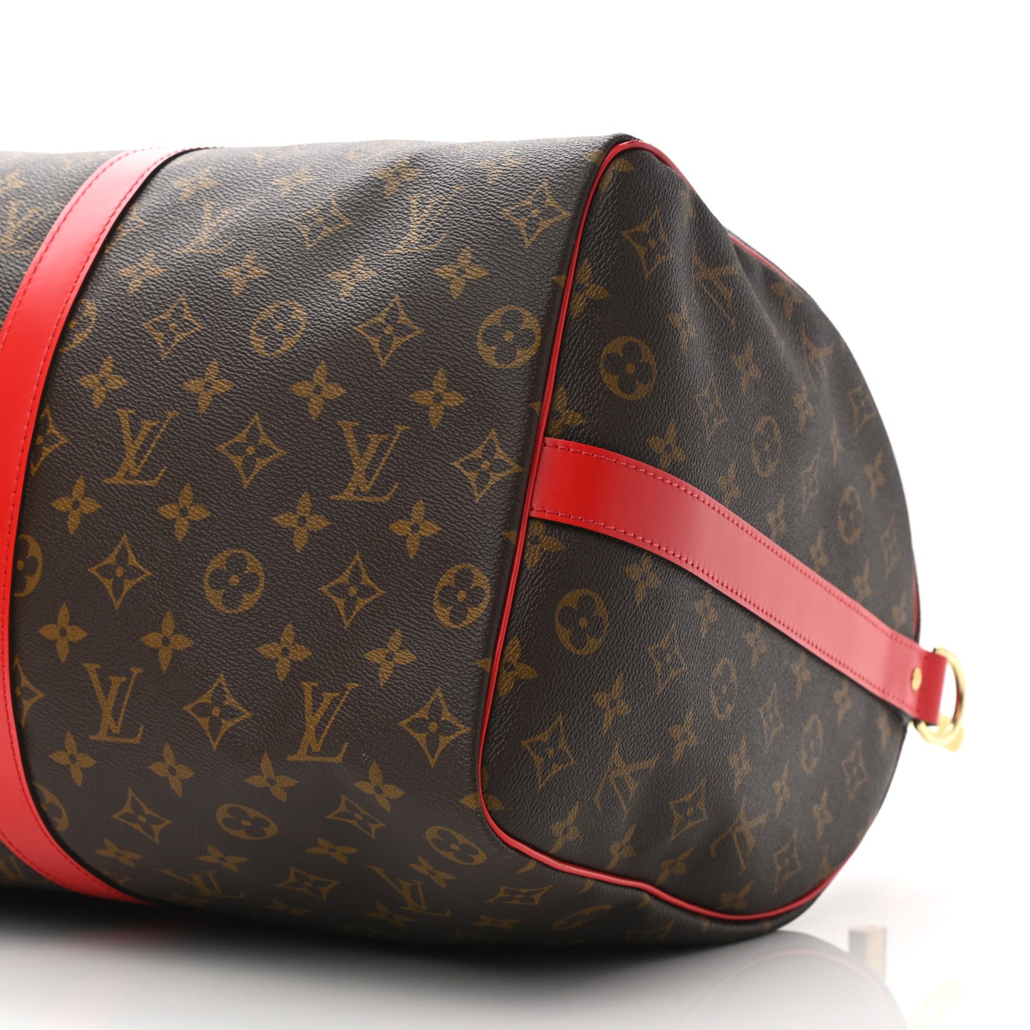 Calfskin Monogram Keepall Bandouliere 50 Coquelicot