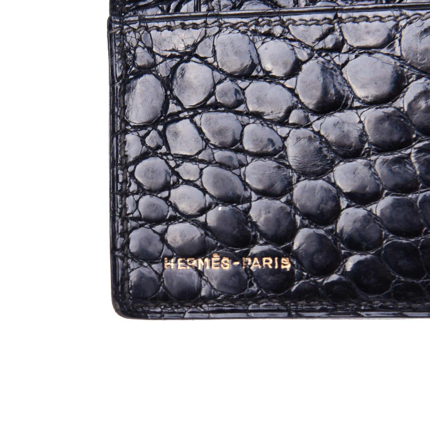 Hermes Shiny Alligator Wallet Black 6 of 9