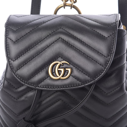 Gucci Calfskin Matelasse GG Marmont Flap Backpack Black 9 of 9