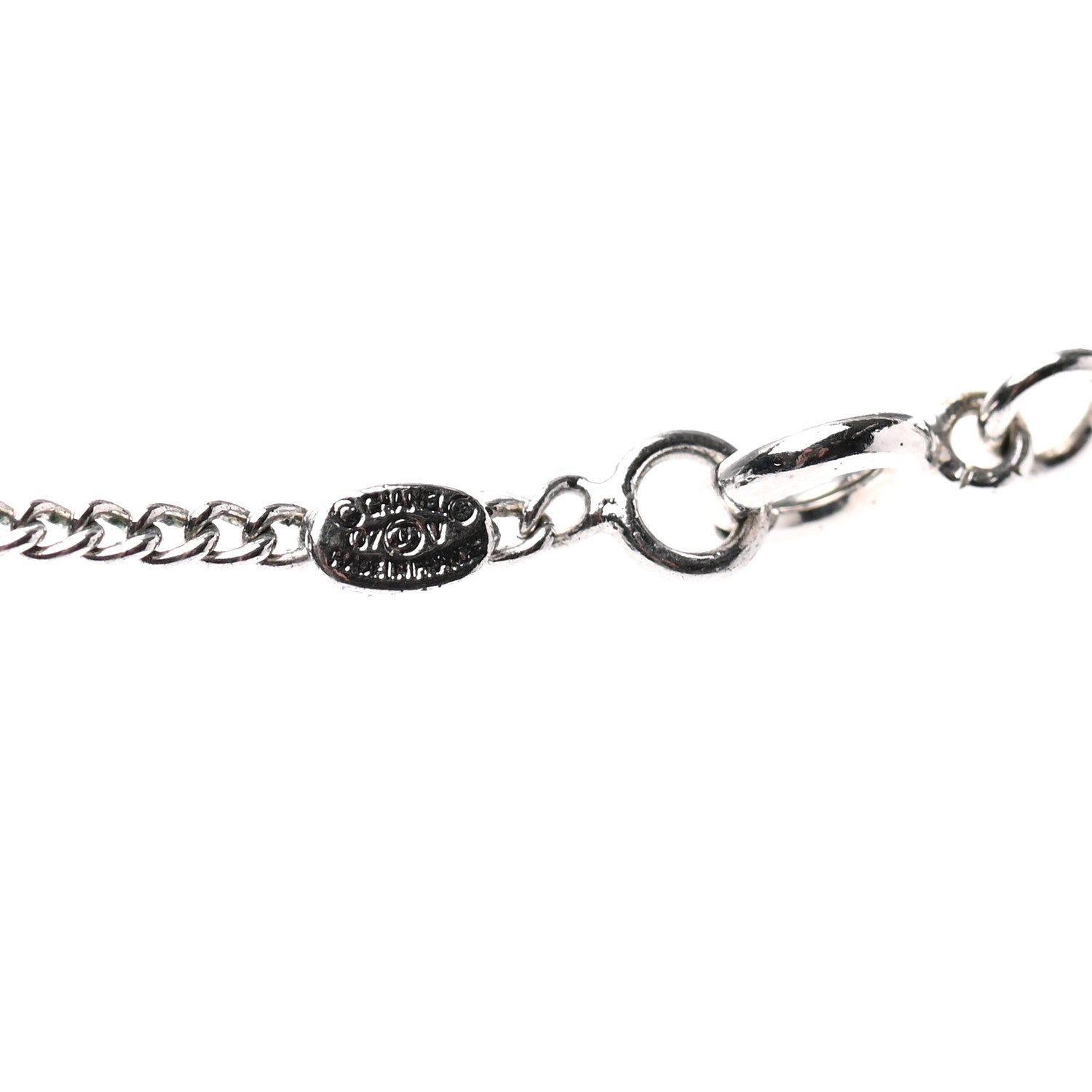 Chanel Crystal CC Necklace Silver 5 of 5