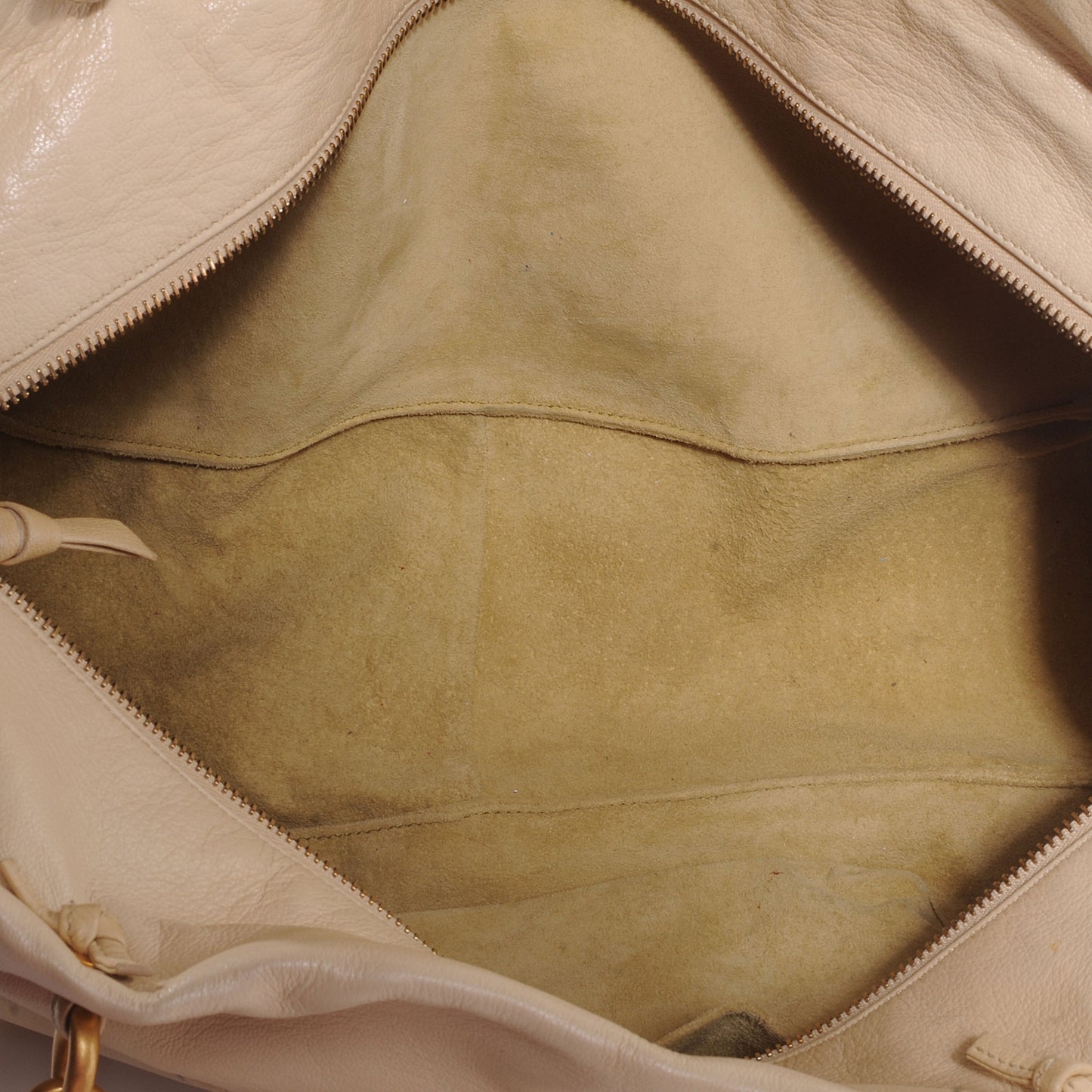 Woven Leather Satchel Beige