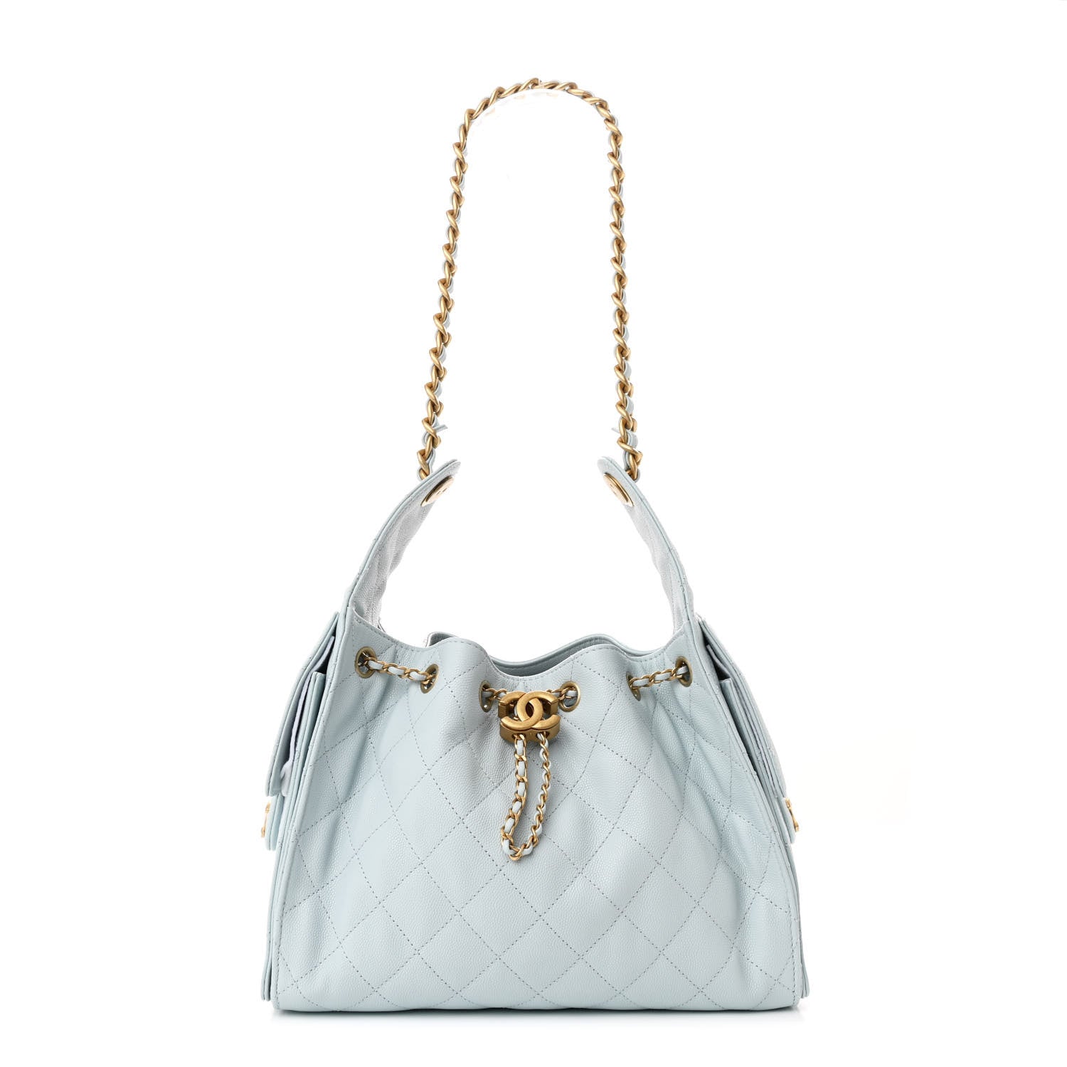 Chanel Caviar Quilted Small Chanel 25 Handbag Light Blue 1 of 11