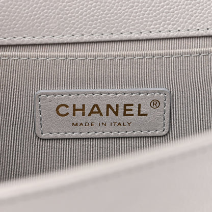 Chanel Caviar Quilted Medium Boy Flap Light Grey 6 of 11