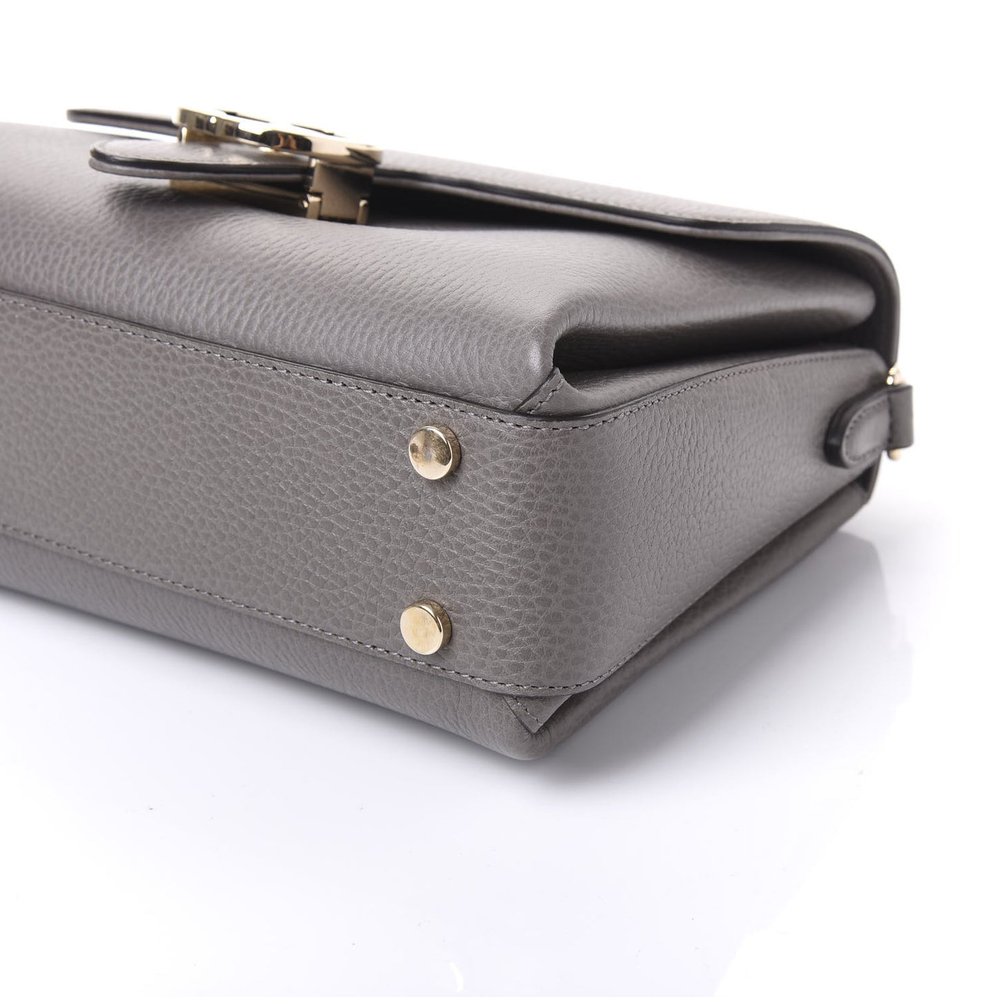 Dollar Calfskin Interlocking G Top Handle Shoulder Bag Loess