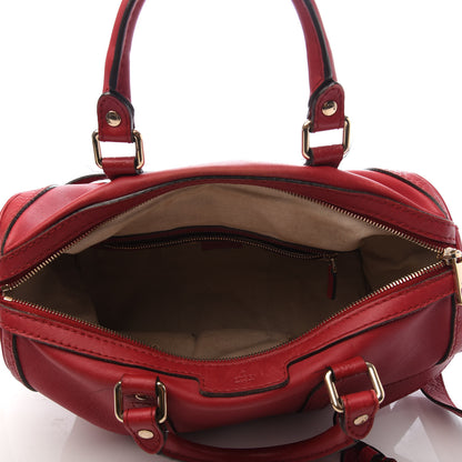 Gucci Calfskin Microguccissima Trim Medium Boston Raspberry Red 5 of 11