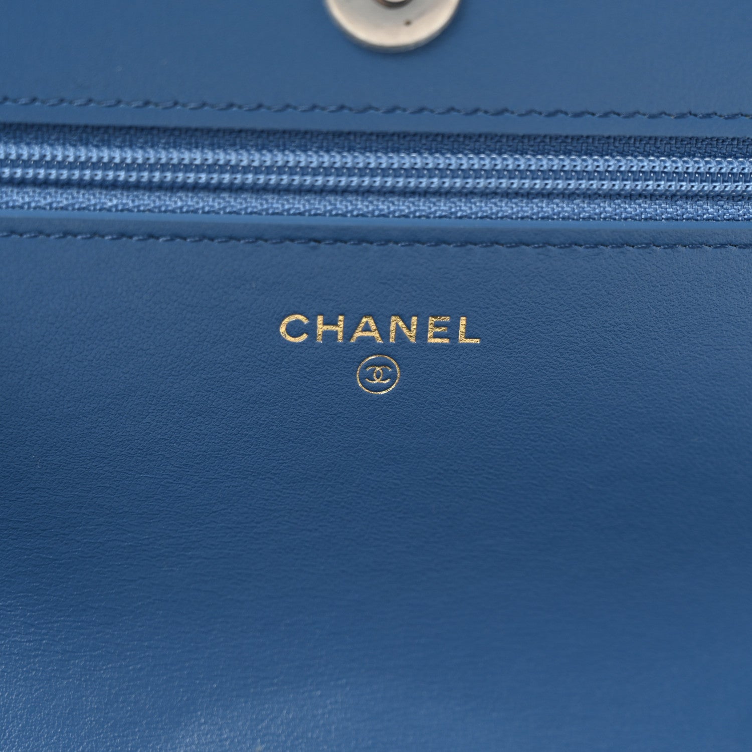Chanel Denim Quilted Chanel 19 Wallet On Chain WOC Blue 6 of 11