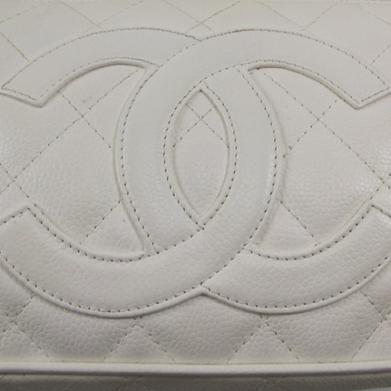 Caviar Quilted Pochette White