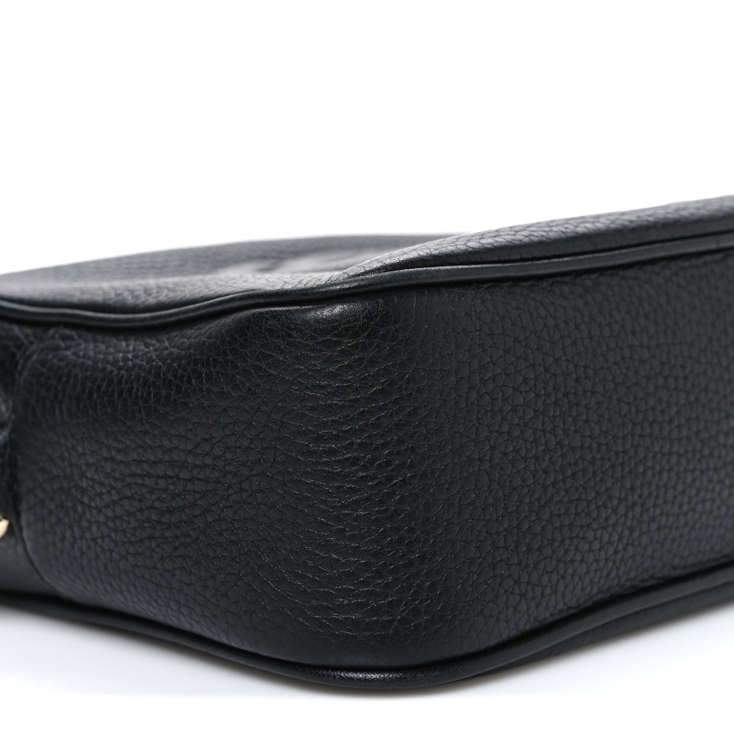 Pebbled Calfskin Small Soho Disco Bag Black