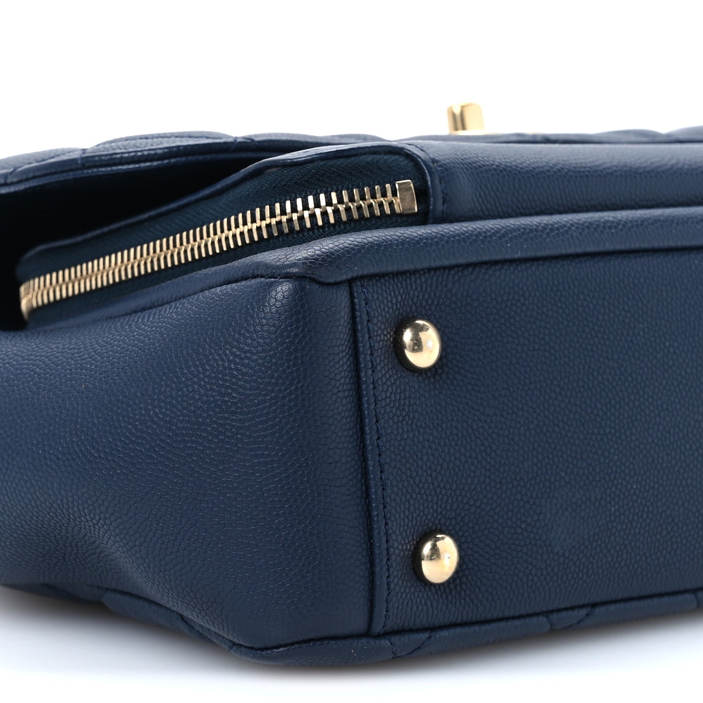 Caviar Quilted Small Business Affinity Flap Navy