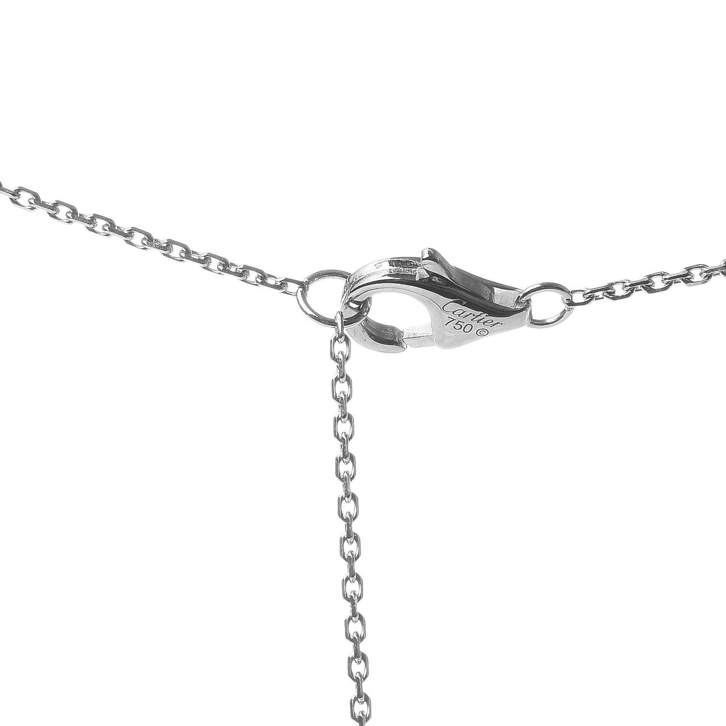 18K White Gold Black Ceramic Diamond Trinity Pendant Necklace