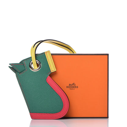 Hermes Epsom Camail Key Holder Malachite Rose Extreme Lime 6 of 6