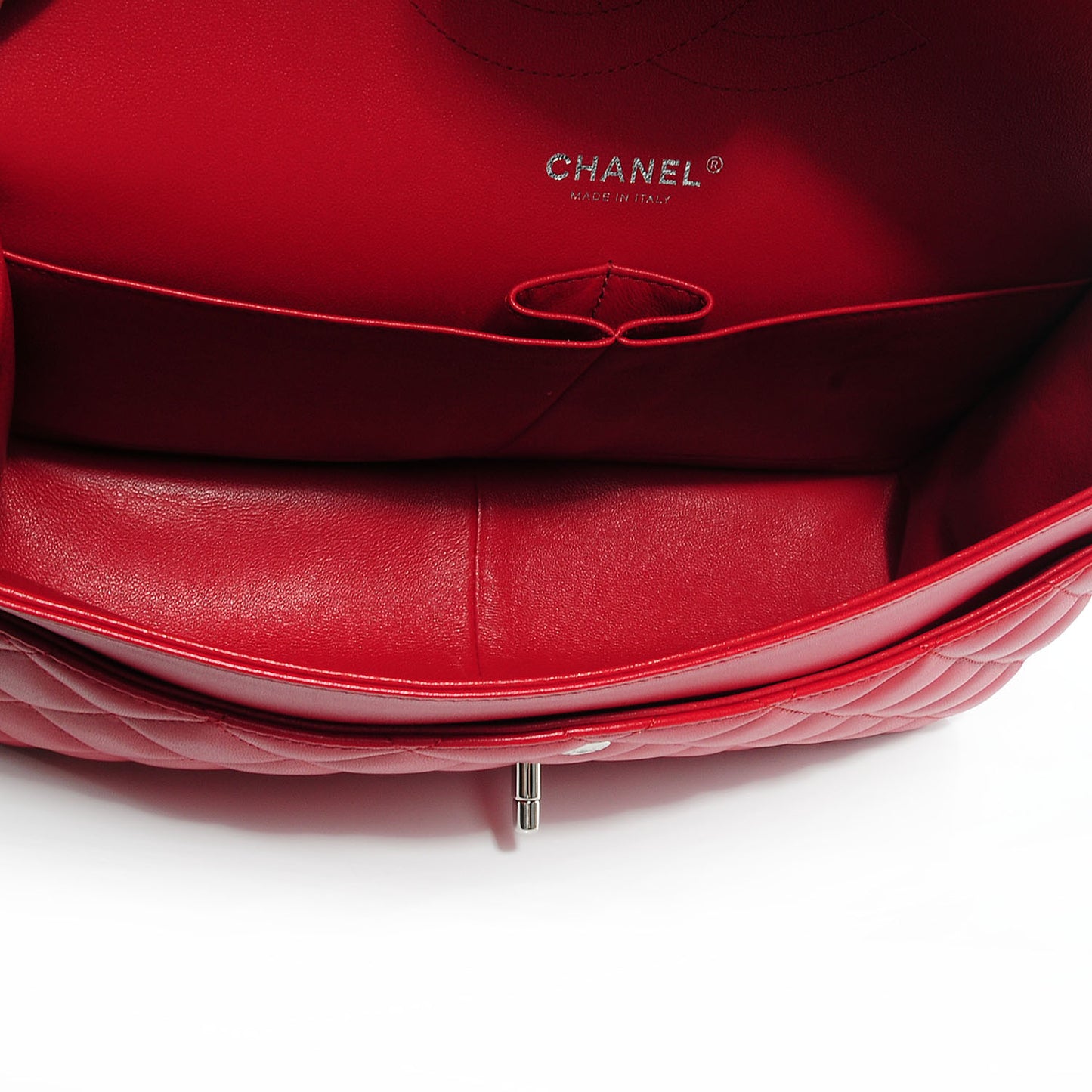 Lambskin Jumbo Double Flap Red