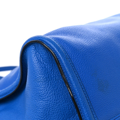 Alexander McQueen Pebbled Calfskin Large Skull Padlock Zip Around Tote Cobalt 8 of 16