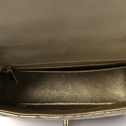 Chanel Patent Metallic Crumpled Calfskin Chevron Quilted Mini Square Flap Gold 4 of 8