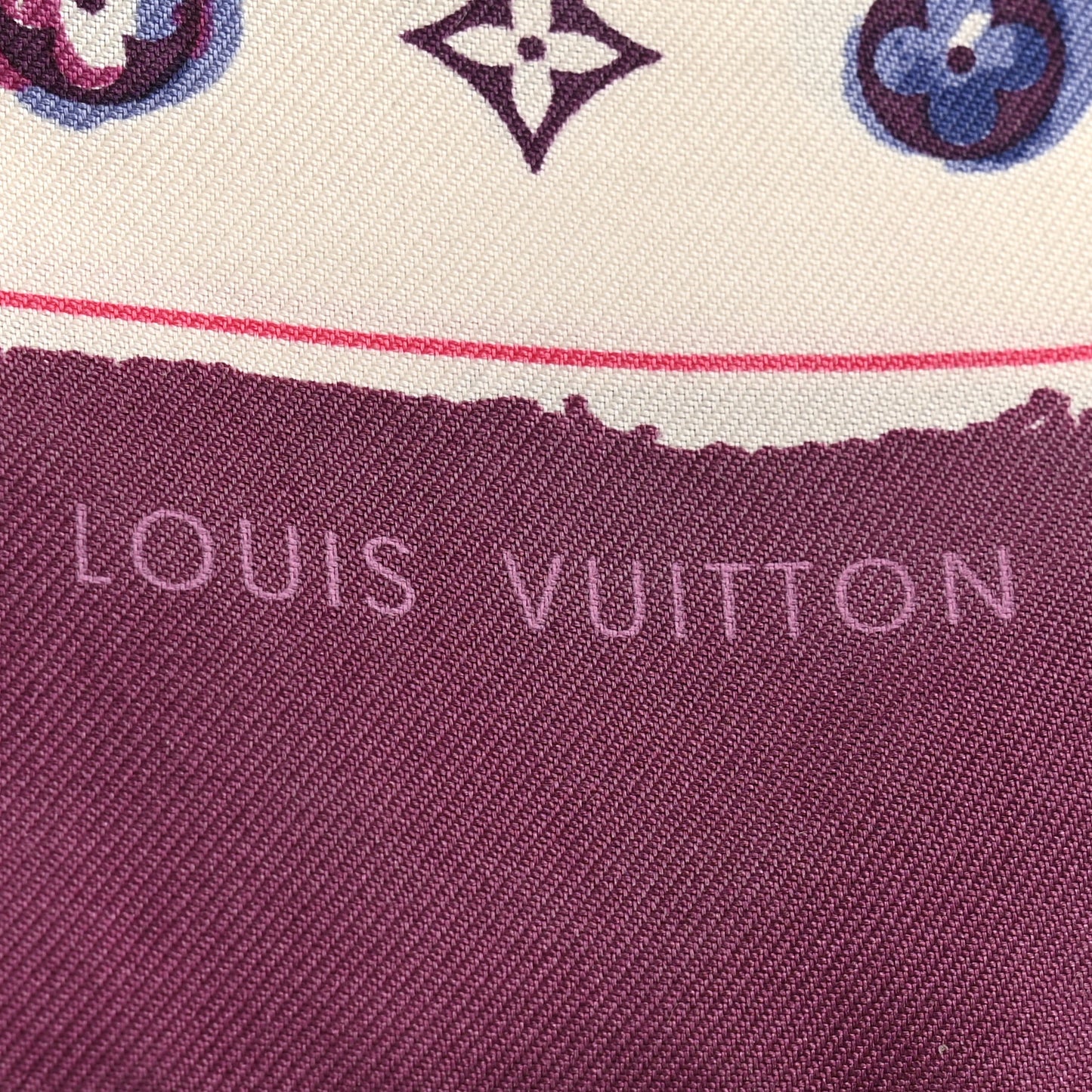Silk Monogram Splash Bandeau Purple