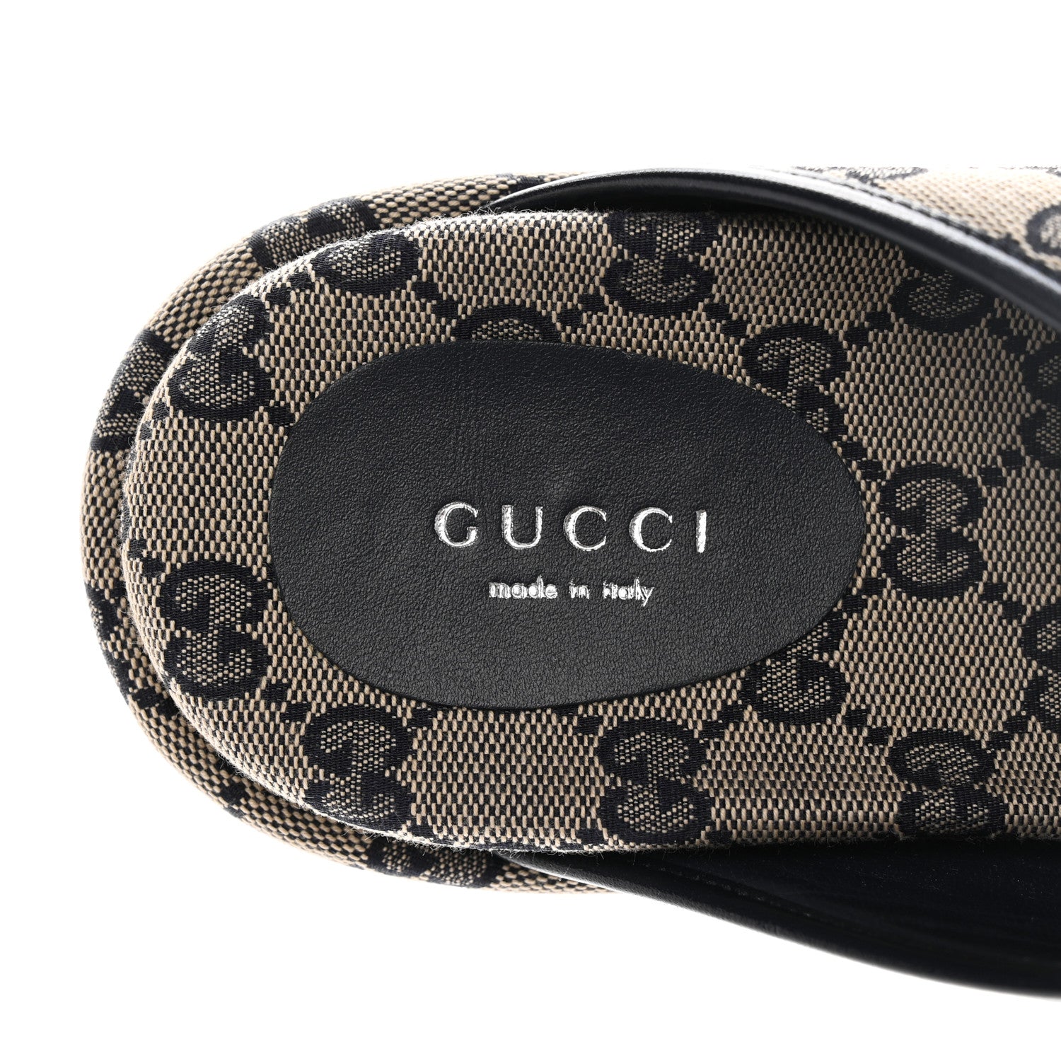 Gucci Monogram Criss Cross Platform Slide Sandals 37 Beige Blue 8 of 9