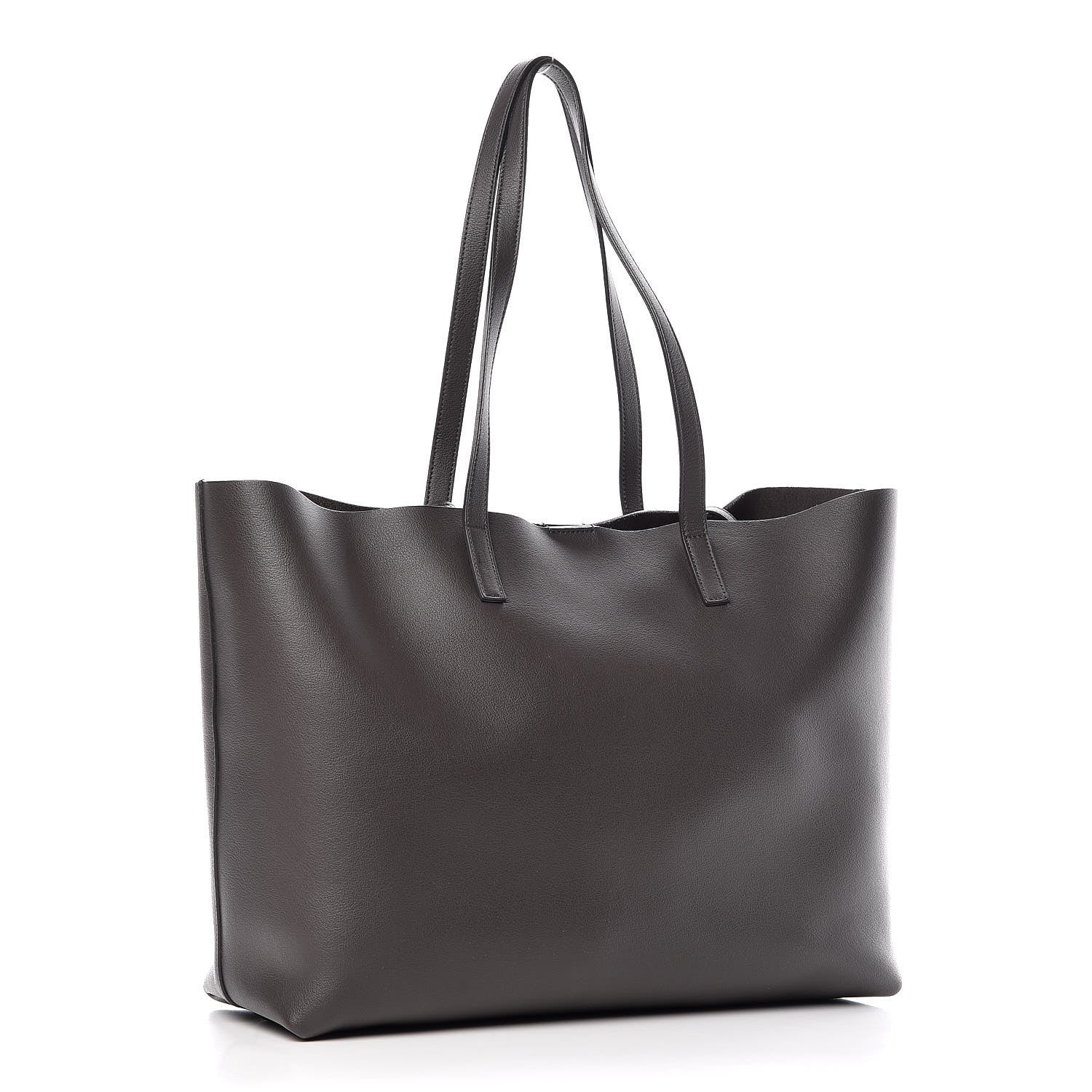 Saint Laurent Calfskin Large Shopping Tote Coal 4 of 9