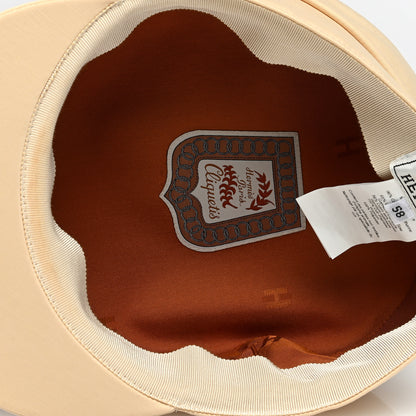 Hermes Double Linen Twill Casquette Cabourg Cliquetis Cap 58 White Creme 6 of 8