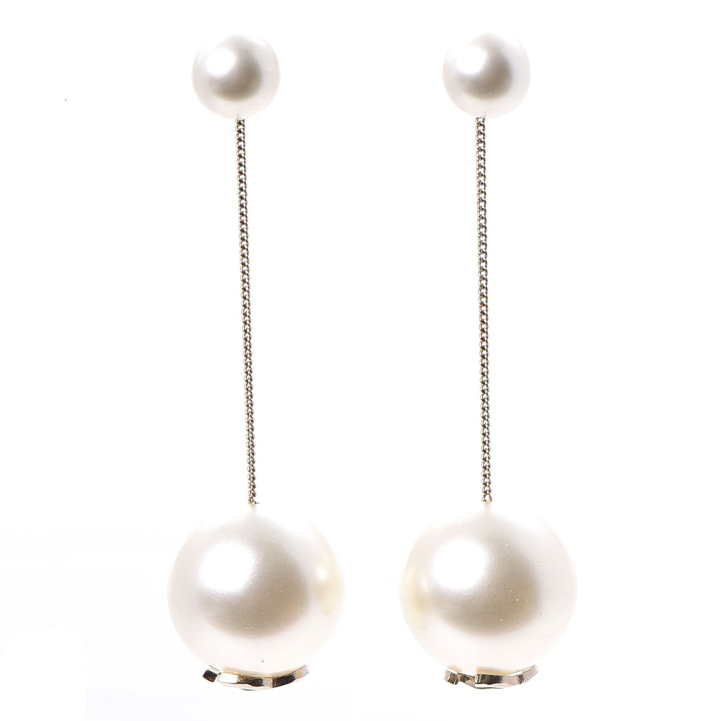 Pearl CC Drop Earrings Gold