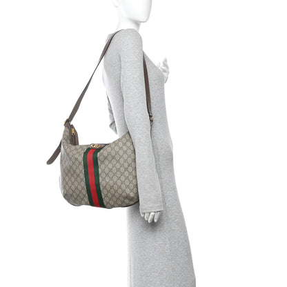 Gucci GG Supreme Monogram Web Ophidia Half Moon Hobo Brown 2 of 11