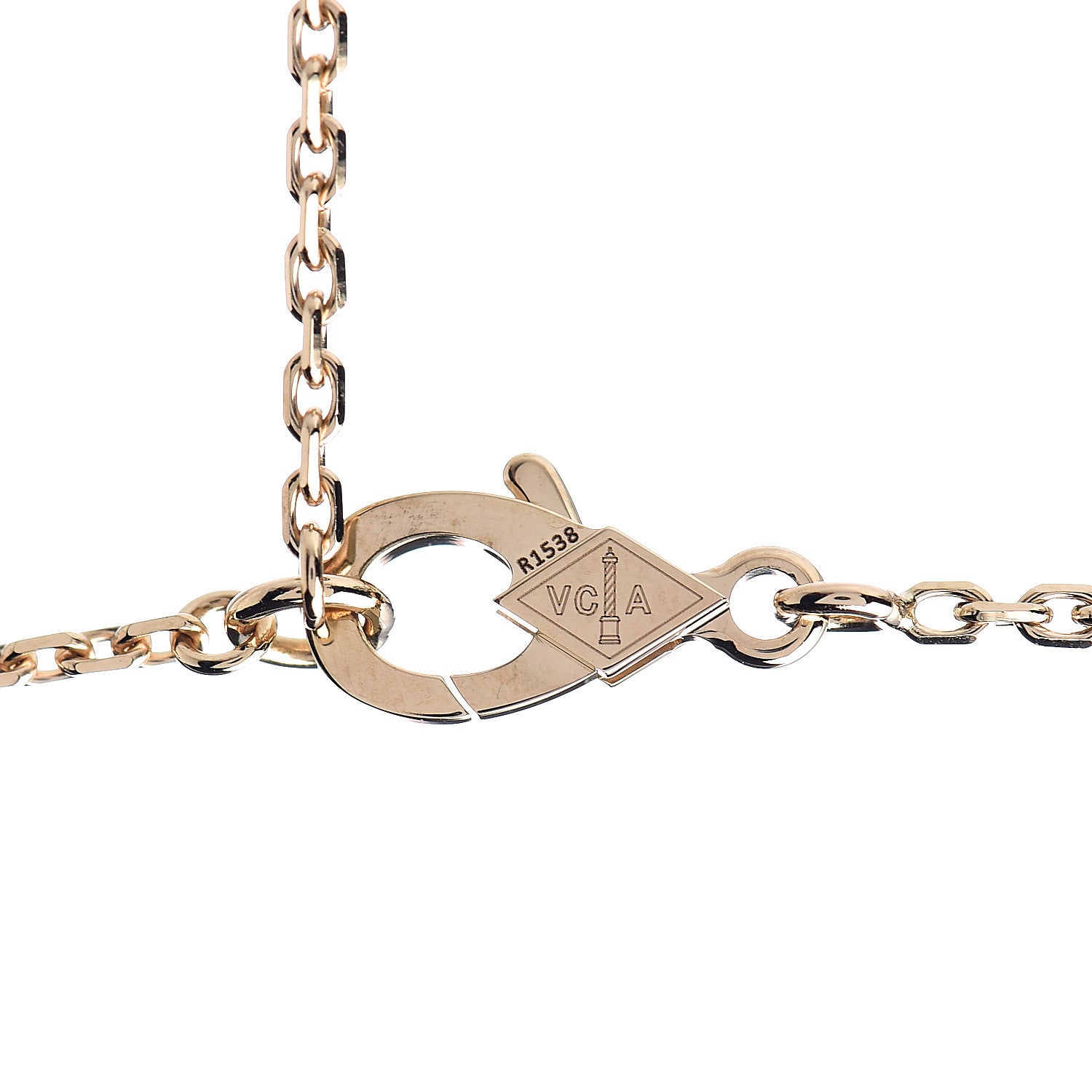 Van Cleef & Arpels 18K Yellow Gold Guilloche Vintage Alhambra Pendant Necklace 6 of 7